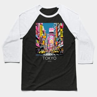 A Pop Art Travel Print of Tokyo Japan Baseball T-Shirt